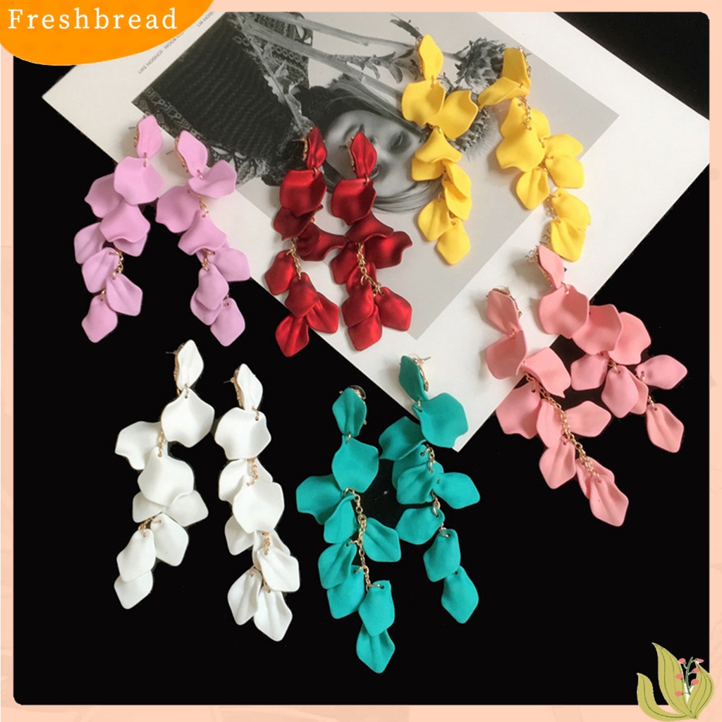 &lt; Freshbread &gt; 1pasang Indah Menjuntai Anting-Anting Tahan Aus Akrilik Panjang Wanita Menjuntai Drop Earrings Perhiasan Aksesoris