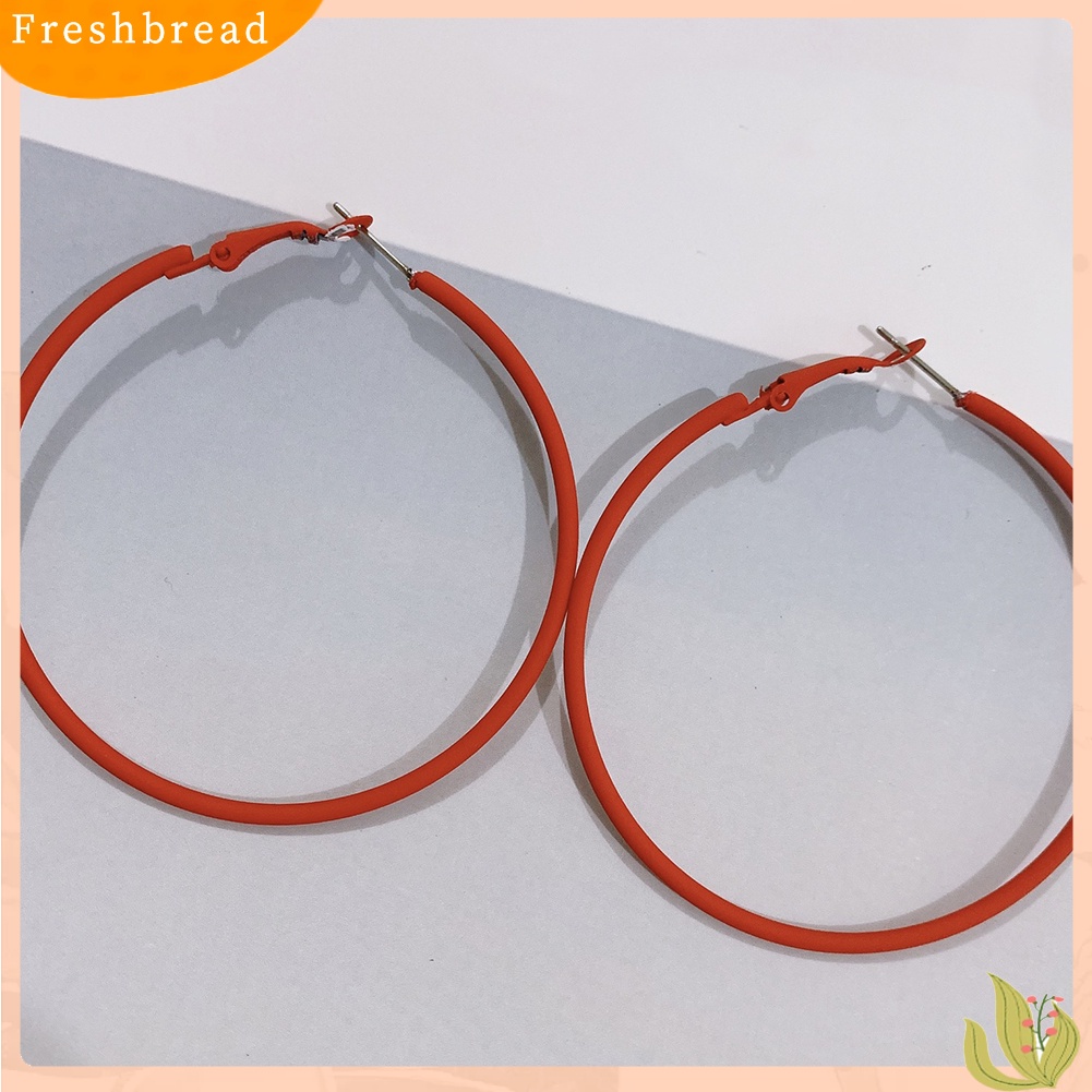 &lt; Freshbread &gt; Kreatif Lingkaran Besar Pesona Anting Hoop Warna Permen Wanita Pesta Perhiasan Hadiah