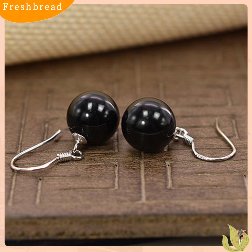 &lt; Freshbread &gt; 1pasang Menjuntai Anting-Anting Bebas Alergi Tidak Luntur Gloss Tinggi Poles Liontin Dekorasi Geometris Faux Kristal Manik Hook Drop Earrings Fashion Perhiasan