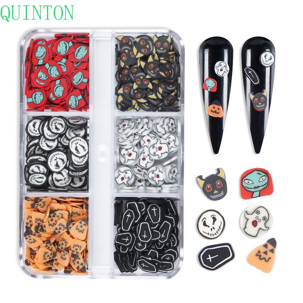 Quinton Ornamen Kuku Motif Kepingan Salju / Hati / Labu / Permen Untuk Dekorasi Nail Art / Manicure