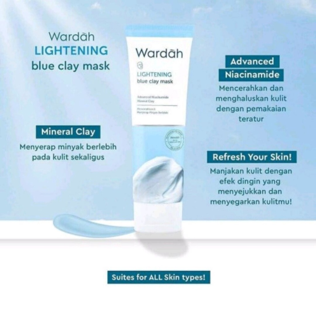 WARDAH Lightening Blue Clay Mask 50g - Ameze_Kosmetik