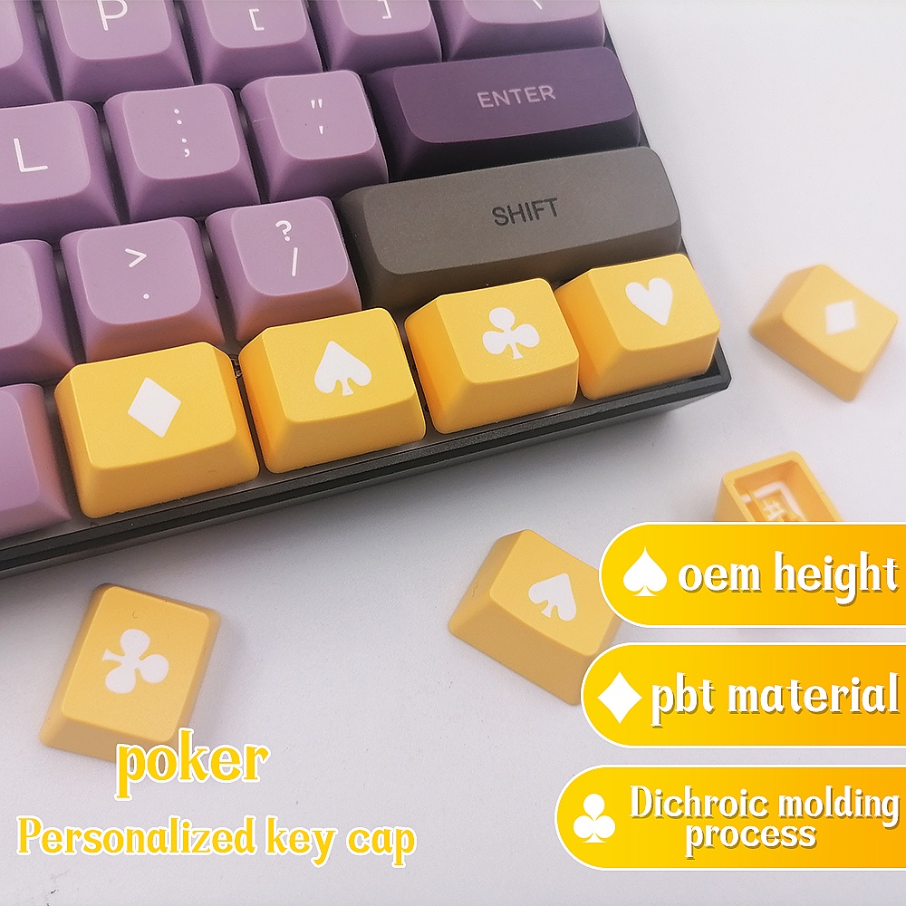 Poker PBT Keycap Profil OEM Untuk Keyboard Mekanik CherryMx Gateron Kailh Switch