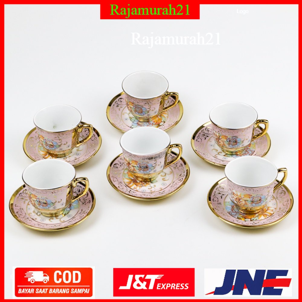 Set Cangkir/SUNFILI Cangkir Keramik Set 6 in 1 European Style - B50