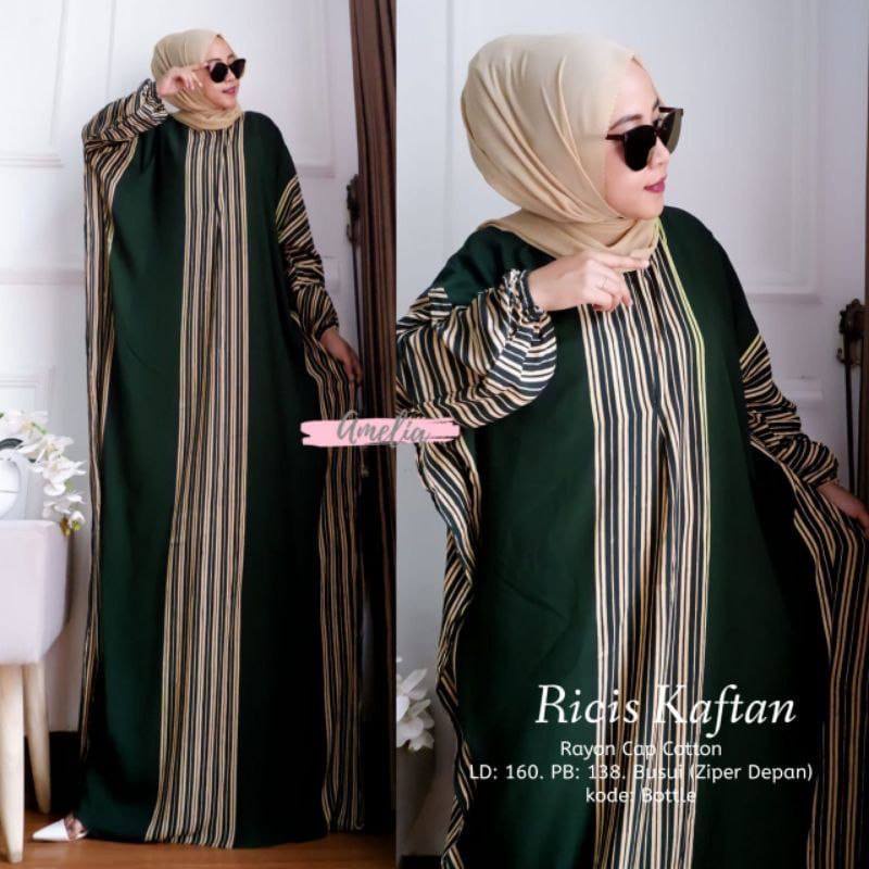 Ready Stock ✅ Dress Lebaran Bilion Kaftan Maxy Dress Super Jumbo Ld 150 Daster Batik Busui Zipper De