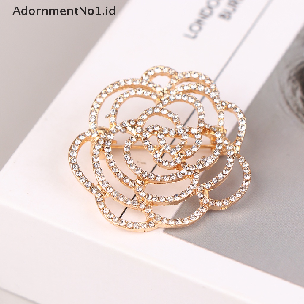 [AdornmentNo1] 1pc Bros Kerah Bunga Camelia Untuk Wanita Syal Gesper Pin Brooch [ID]