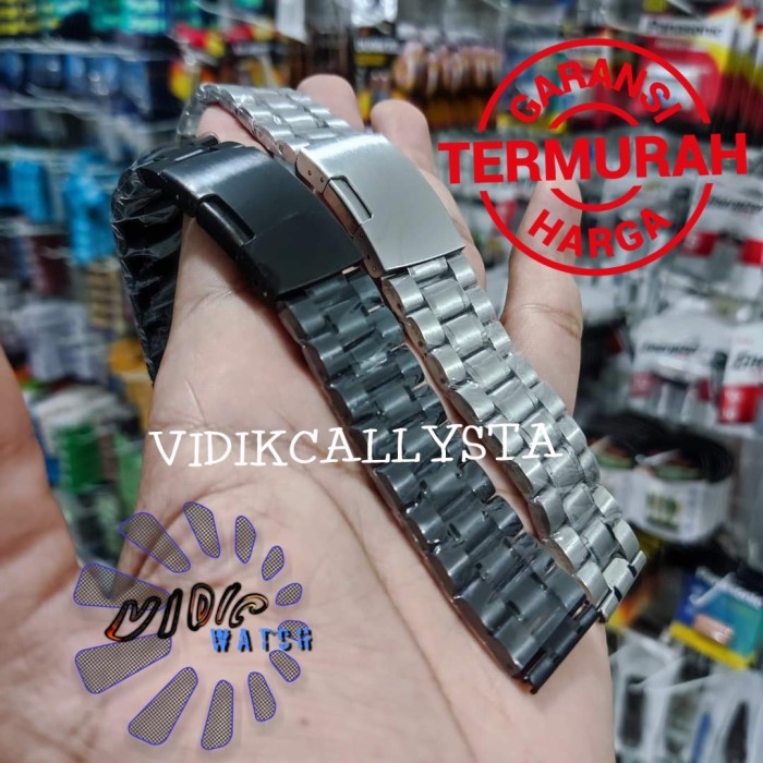 NEW TALI STRAP JAM TANGAN RANTAI STAINLESS LURUS PADAT ANTI KARAT 18 20 22 24 26 MM