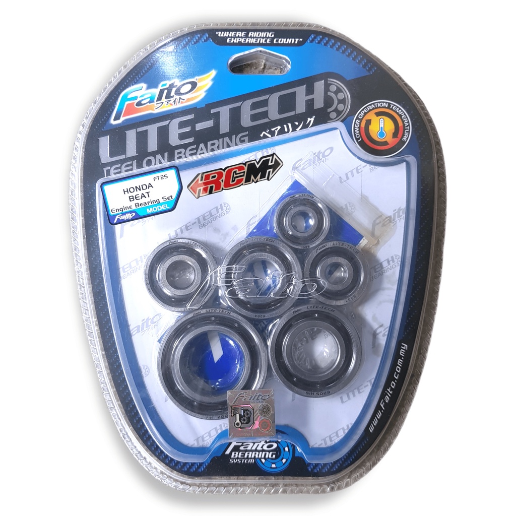 BEARING LAKER LAHER ENGINE MESIN SET HONDA BEAT SCOOPY ORI ORIGINAL FAITO LITE-TECH ASLI