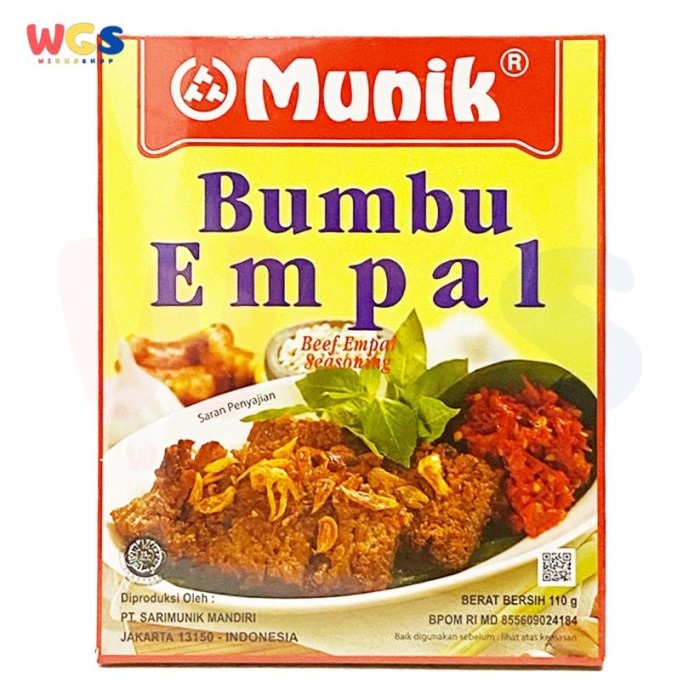 Munik Bumbu Empal Marinated Fried Beef Seasoning 110g - Halal