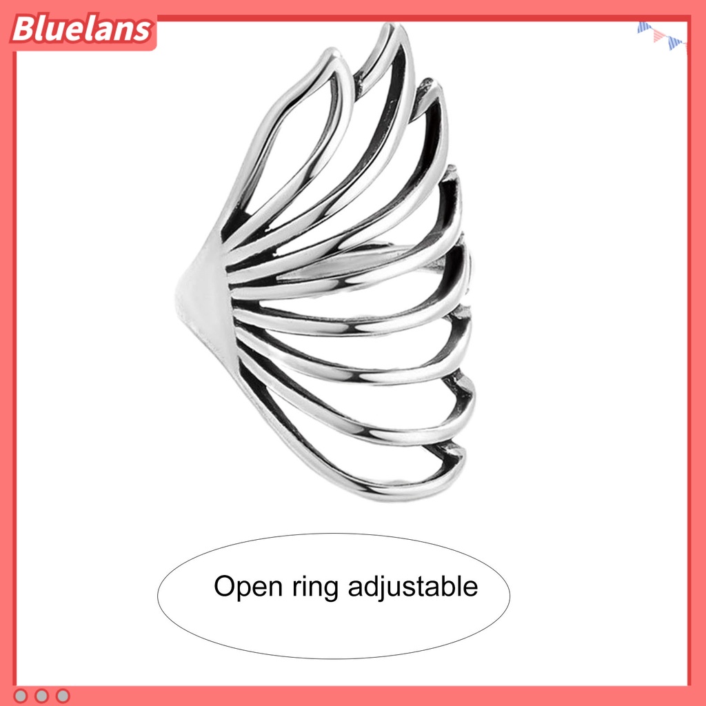 {In Stock} Hip-hop Berlebihan Tembaga Wanita Cincin Berongga Kupu-Kupu Pembukaan Jari Cincin Perhiasan Aksesoris