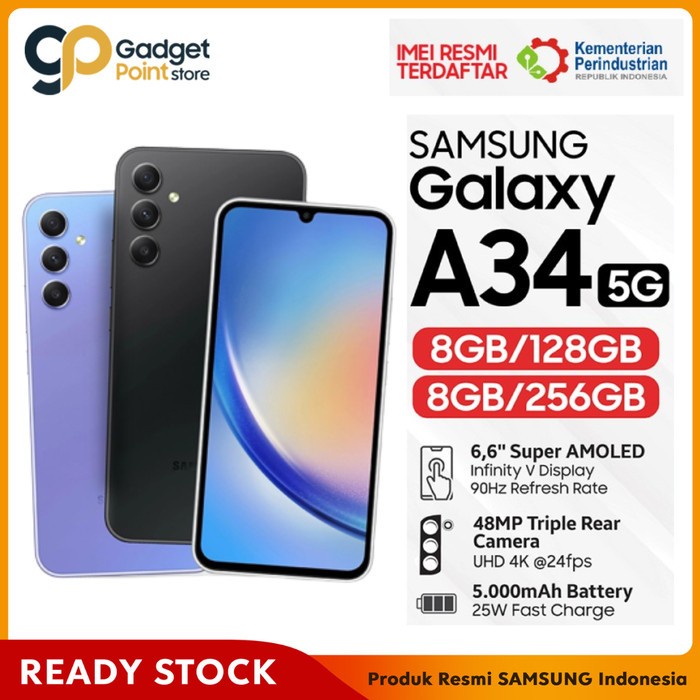 Samsung Galaxy A34 5G 8/128 8/256GB Garansi Resmi BNIB