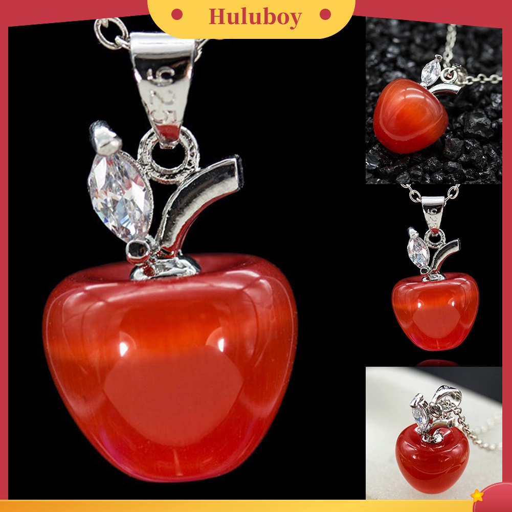 {Ready Stock} Liontin Charm Bentuk Apel Merah Opal Fashion Wanita Untuk Dekorasi Kalung Anting