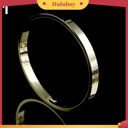 {Ready Stock} Wanita Pria Sederhana Baja Titanium Polos Manset Bangle Gelang Xmas Hadiah Perhiasan