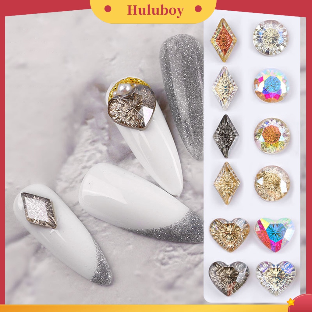 {In Stock} Nail Glitter Transparan Indah Bersinar Rhombic Rhinestone Nail Dekorasi Untuk Salon Kecantikan