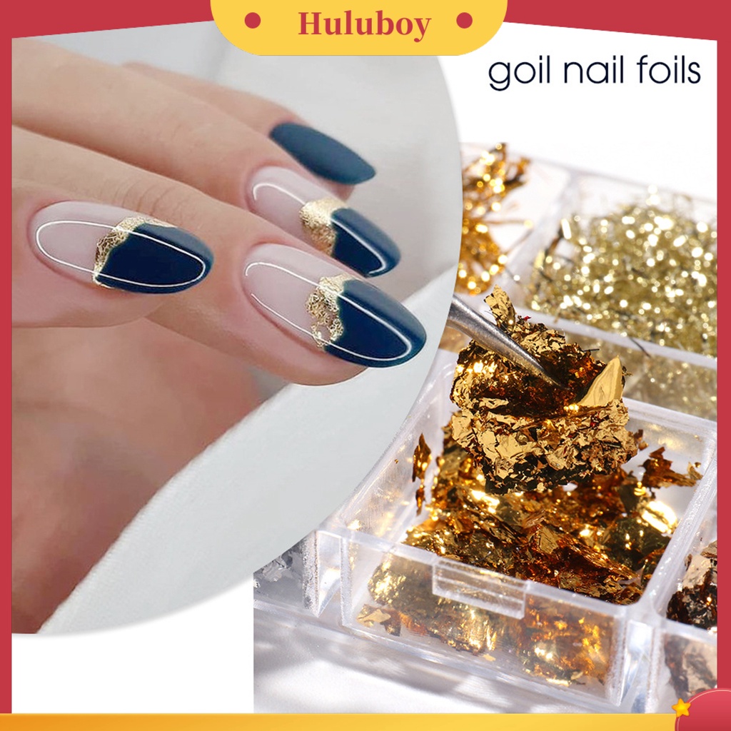 {In Stock} 1kotak Paku Sequin Bersinar DIY Desain Kertas Foil Fashion Nail Manicure Decor Untuk Profesional
