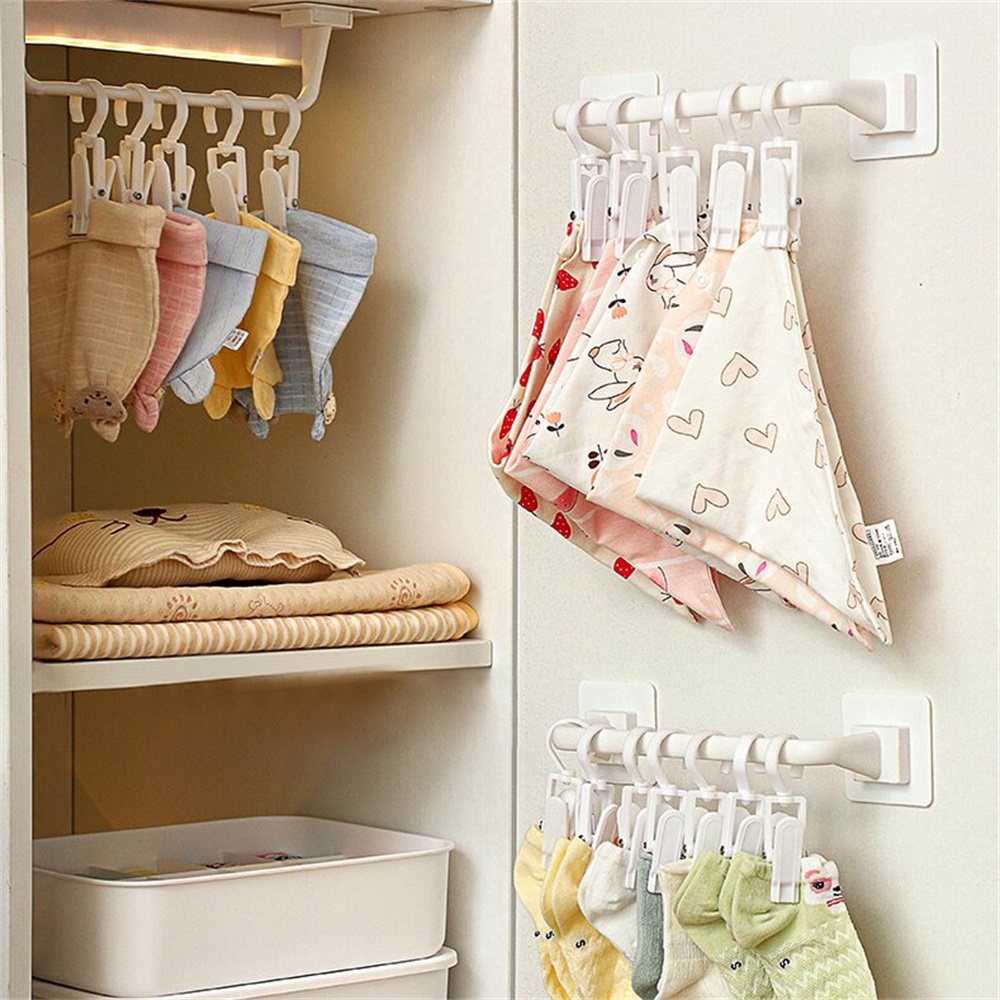 No Punching Baju Anak Batang Gantung Hiasan Dinding Bayi Air Liur Handuk Kaus Kaki Penyimpanan Kait