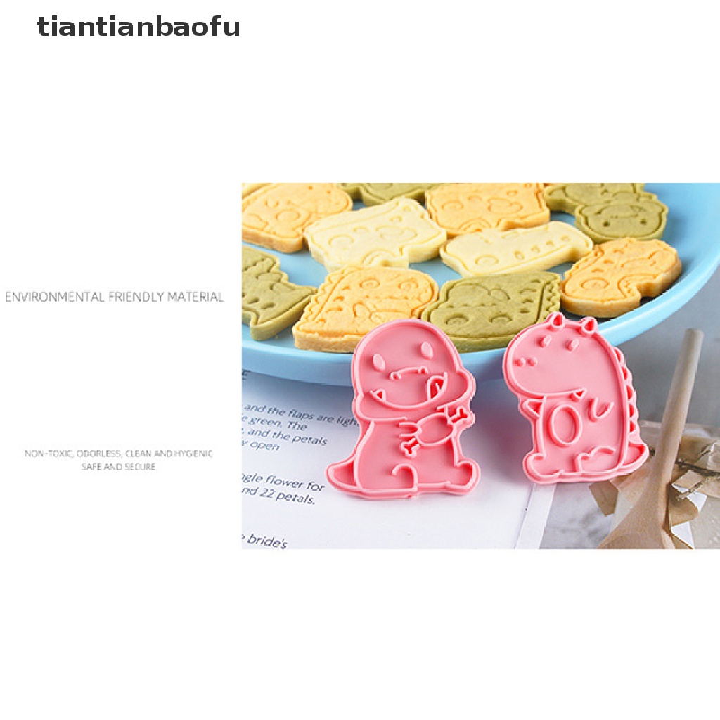 [tiantianbaofu] 6/8pcs Cookie Cutters Stamp Pressable Untuk Biskuit Pastry Baking Cookies Cetakan Butik