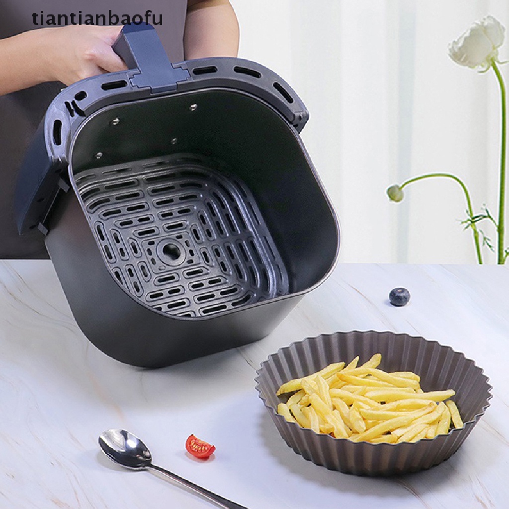 [tiantianbaofu] 20cm Air Fryer Silicone Pot Air Fryer Basket Liner Anti Lengket Oven Baking Tray Butik