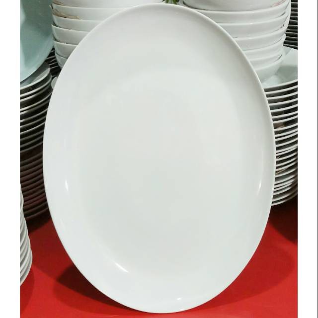 Piring Lodor Keramik Jumbo/ Piring Saji Keramik Panjang Besar