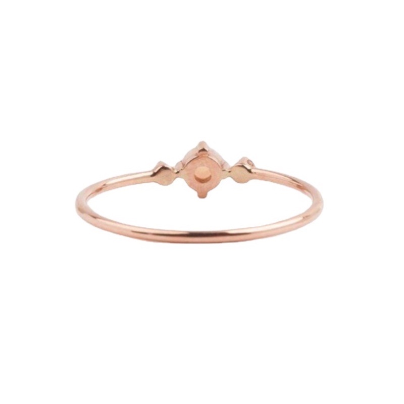 Goldkingdom Aksesoris Perhiasan Fashion Ready Stock Rose Gold Plated Opal Ring Wanita Eropa Dan Amerika Mode Sederhana Engagement Birthday Tail Ring.