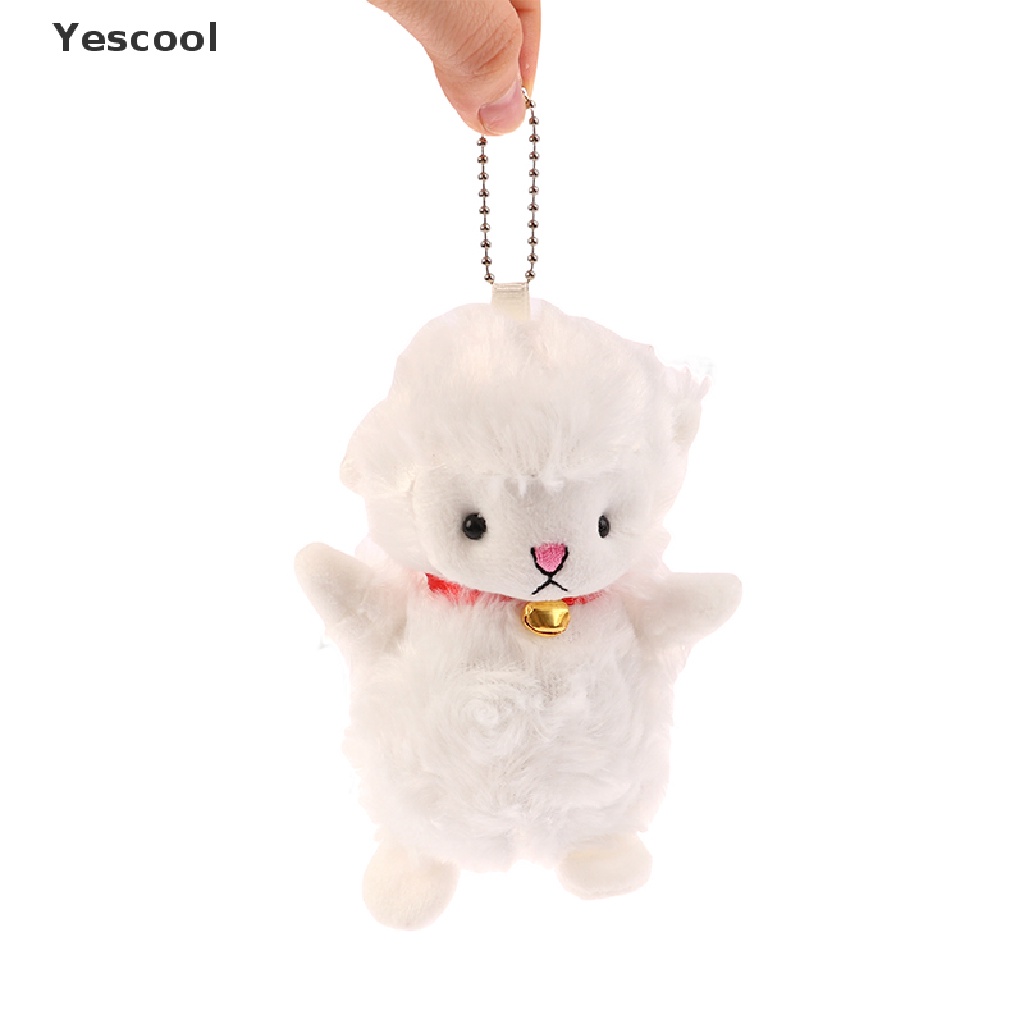 Yescool 15cm Boneka Domba Lucu Gantungan Kunci Mewah Kawaii Aksesoris Plushies Cowok Cewek Keyring ID