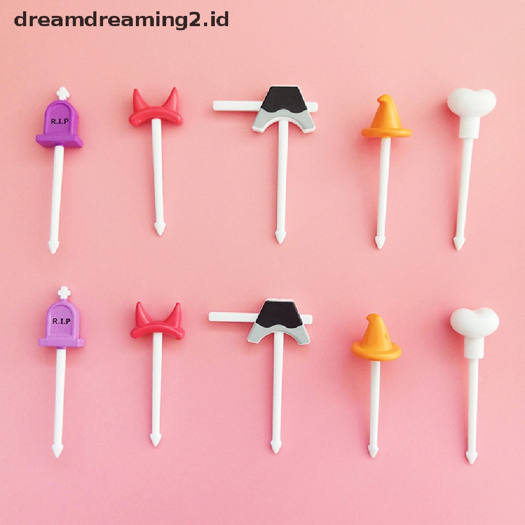 (hot) Lucu Perlengkapan Sekolah Garpu Buah Mini Kartun Anak Snack Kue Dessert Pick Tusuk Gigi Bento Bekal Dekorasi Pesta//