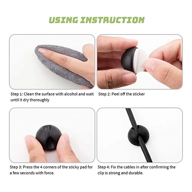 Self-adhesive Round Silicone Wire Storage Manager/Portable Mini Desktop Kabel Memperbaiki Clasp USB Charging Cord Holder