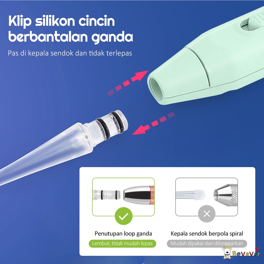 BEVAVAR Rechargeable Korek Kuping LED Pembersih Telinga Bayi Silikon Ear pick Earpick Nose Tweezer
