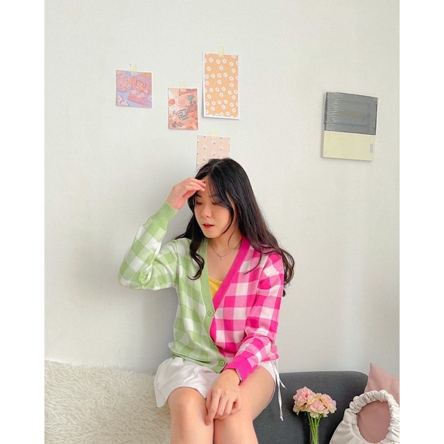 KANON - Hansol Multi-Colored Cardigan - Cardigan rajut colorblock korean look