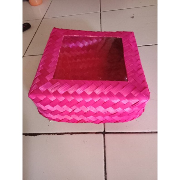 BESEKRAF - besek warna pita murah ukuran 22x22 | BESEK HAMPERS