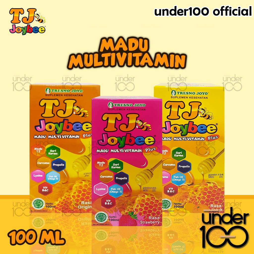 ❤ Under100 ❤ TJ Joybee Madu Multivitamin Plus 100 ml Rasa Jeruk | Strawberry | Original | HALAL BPOM