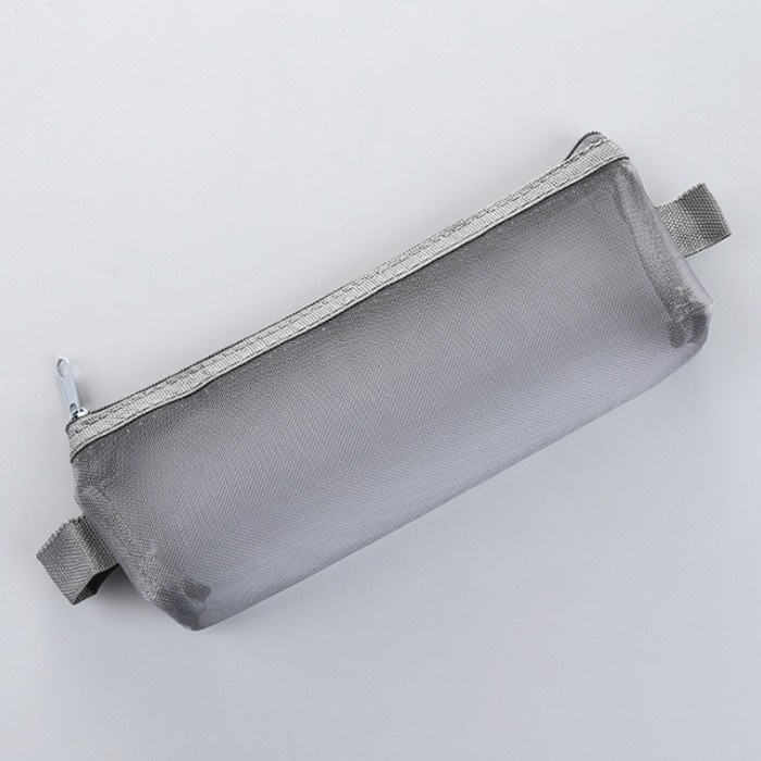 

KT- [LBS] Tempat Pensil File Bag Transparan Mika - Grey, Kecil TERBARU