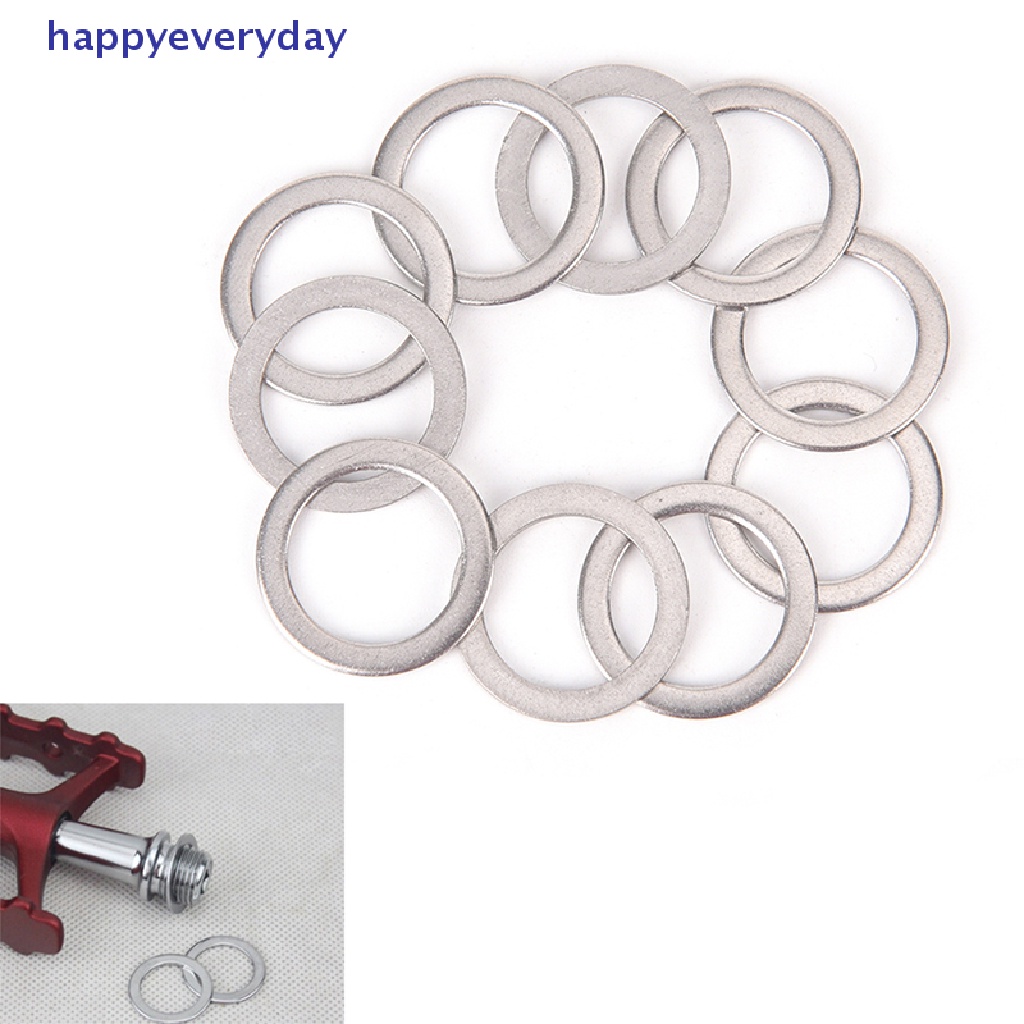 [happy] 10pcs Pedal Sepeda Spacer Engkol Bersepeda Sepeda Stainless Steel Ring Washers [ID]