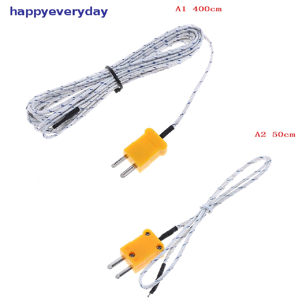 [happy] 1pc K type sensor Suhu thermocouple probe Kabel Kawat 0.5/4m [ID]