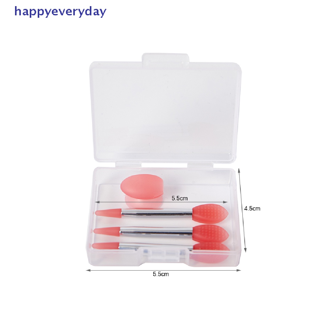 [happy] 3pcs Silikon Lip Balms Lip Mask Brush Dengan Sucker Penutup Debu Makeup Brushes [ID]