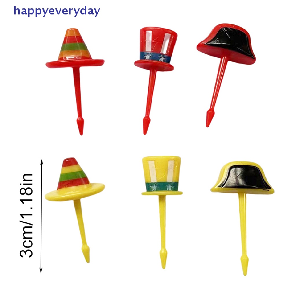 [happy] 1set Topi Kartun Lucu Anak Garpu Buah Plastik Bento Lunch Dessert Tusuk Gigi [ID]