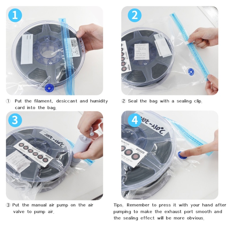 Zzz Consumables Vacuum Sealing Bags Pompa Vakum PLA Bahan TPU Untuk Printer 3D