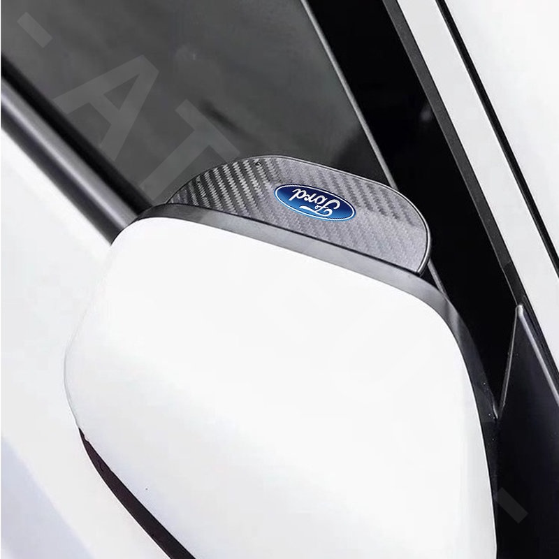 2pcs Ford Carbon Fiber Kaca Spion Mobil Alis Hujan Rainproof Cover Untuk Fiesta Ranger Ecosport Focus Everest Mustang