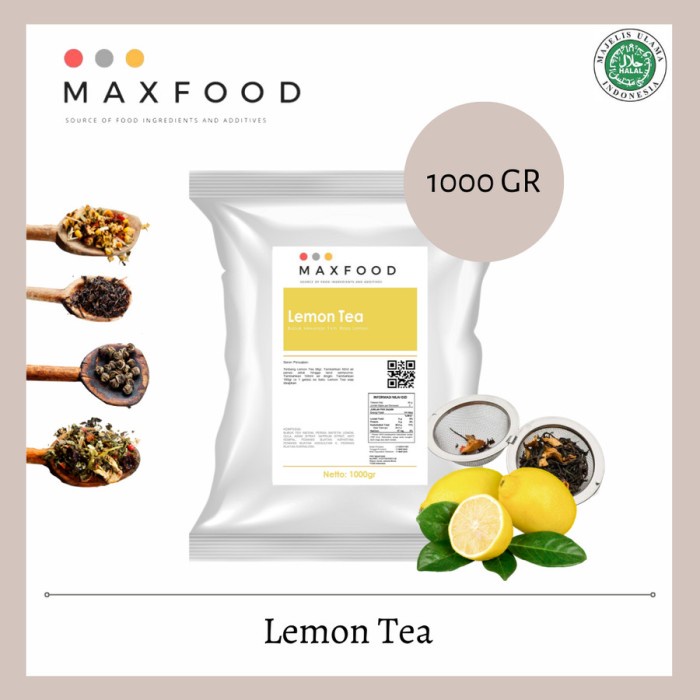 

✨NEW✨ -1 Kg Lemon Tea/Premiks Teh/Premix Fruit Tea Powder Drink/Bubuk Minuman - Lemon- 2.2.23