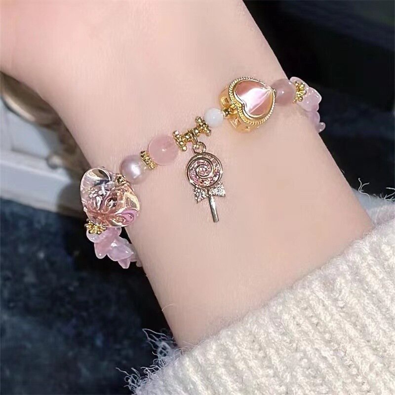 Gelang Model Hati Lollipop Bahan Alloy Korea Untuk Wanita