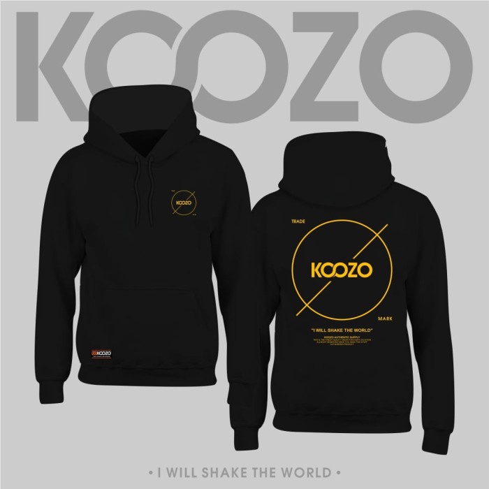 sweater hoodie pria original koozo bulat jaket cowok cewek terkini - Hitam, XL