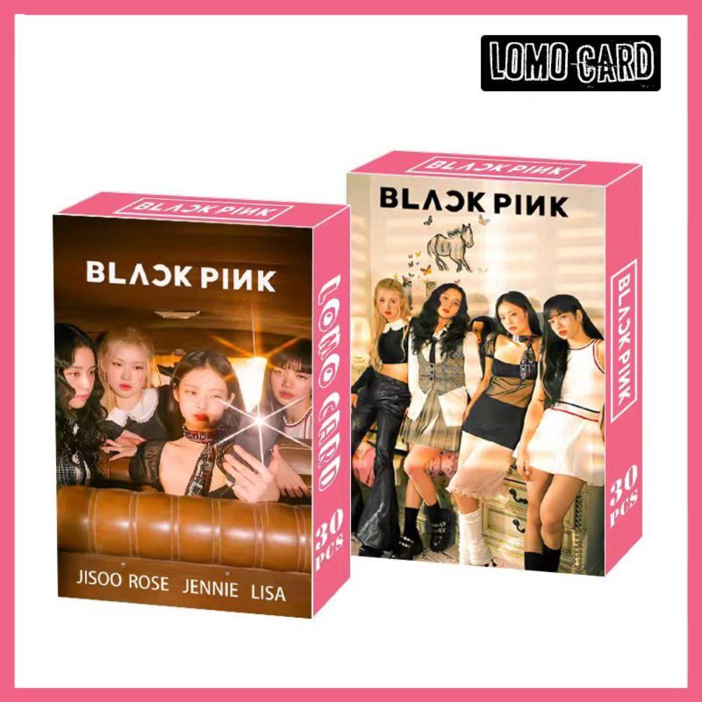 Needway Lomo Card Set Flash Gift Card Ulang Tahun Kekinian Blink Album Card Collector Card Idol Cetak Foto HD Kartu BLACKPINK LISA JENNIE ROSE JISOO ROSE Lomo Card