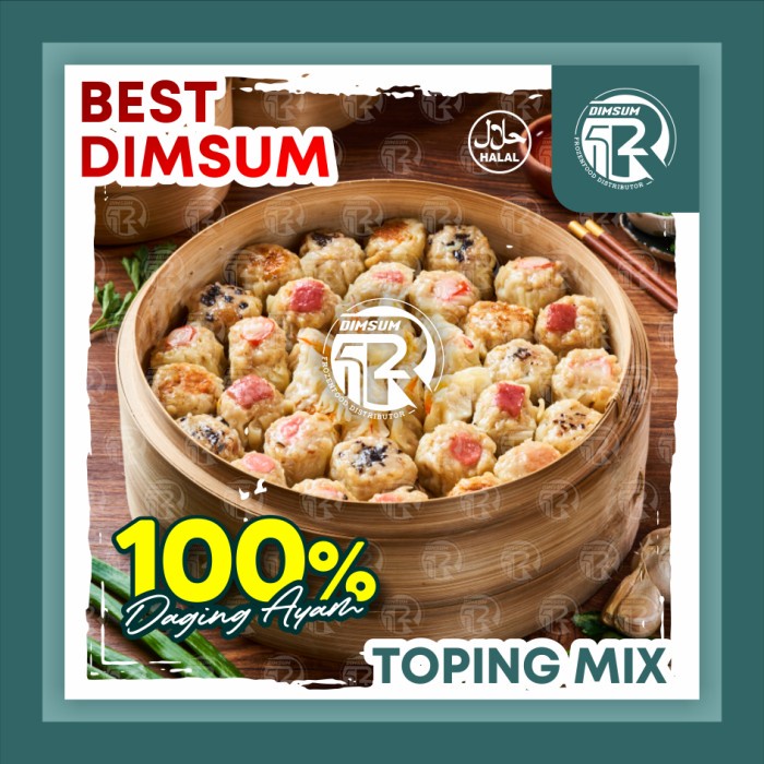 

DIMSUM AYAM TOPING MIX FROZEN ISI 50 HALAL HARGA GROSIR