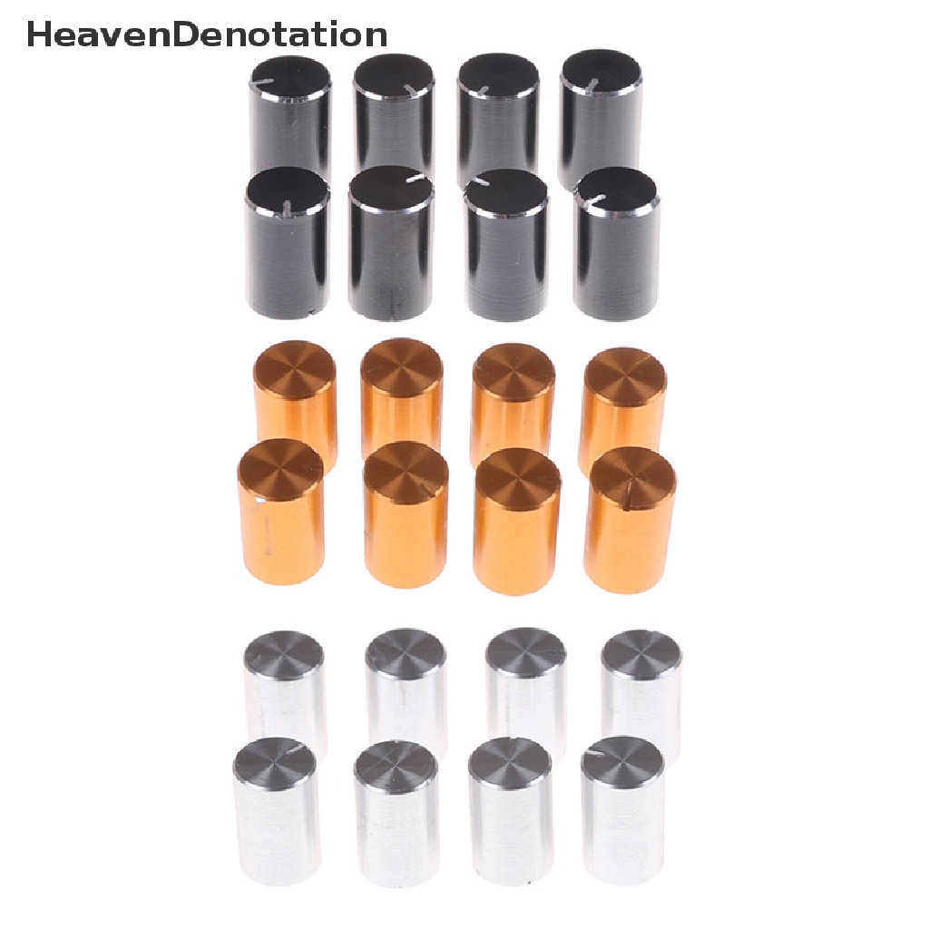 [HeavenDenotation] 8pc 10 * 15mm 6mm Dia Knurled Poros Aluminium Kontrol Volume Potensio Knobs HDV