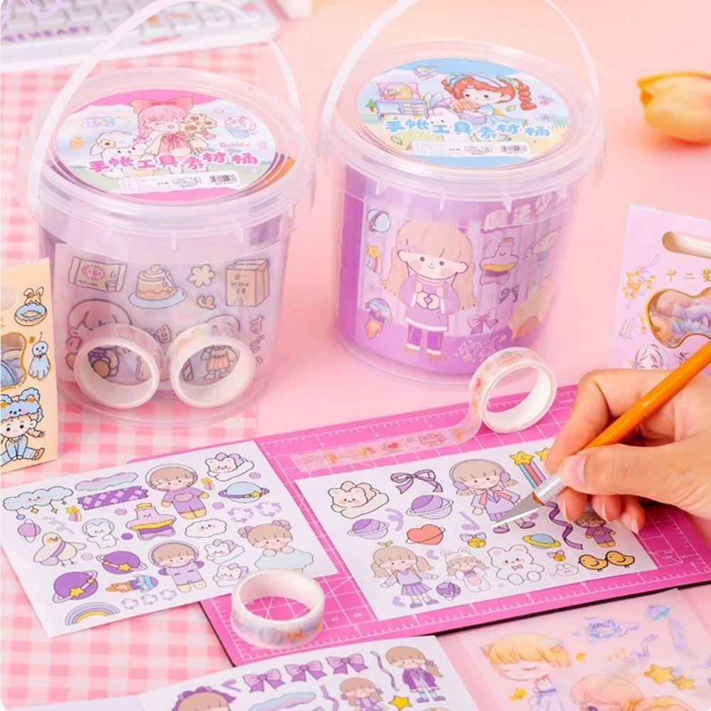 Lanfy Goo Card Sticker Tool Set Kotak Penyimpanan Set Bahan Paket Dekorasi Pesta Alat Akun Tangan Ulang Tahun Kekinian Foto Display Sticker Handbook Full Set Scrapbooking Stiker