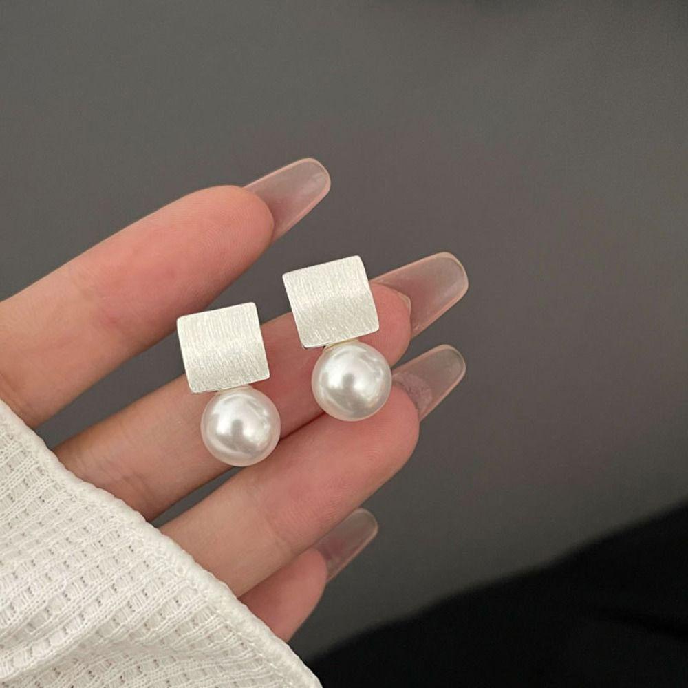 Mxbeauty Square Stud Earrings Trendy Pesta Geometirc Elegan Indah Sederhana Anting Gaya Korea