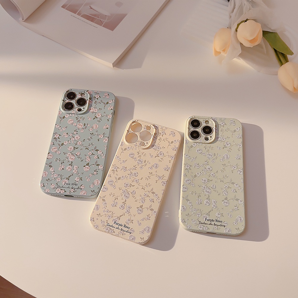 Casing Ponsel Motif Bunga Vintage Gaya Korea Untuk Iphone14 Promax /11,13 /12 Promax