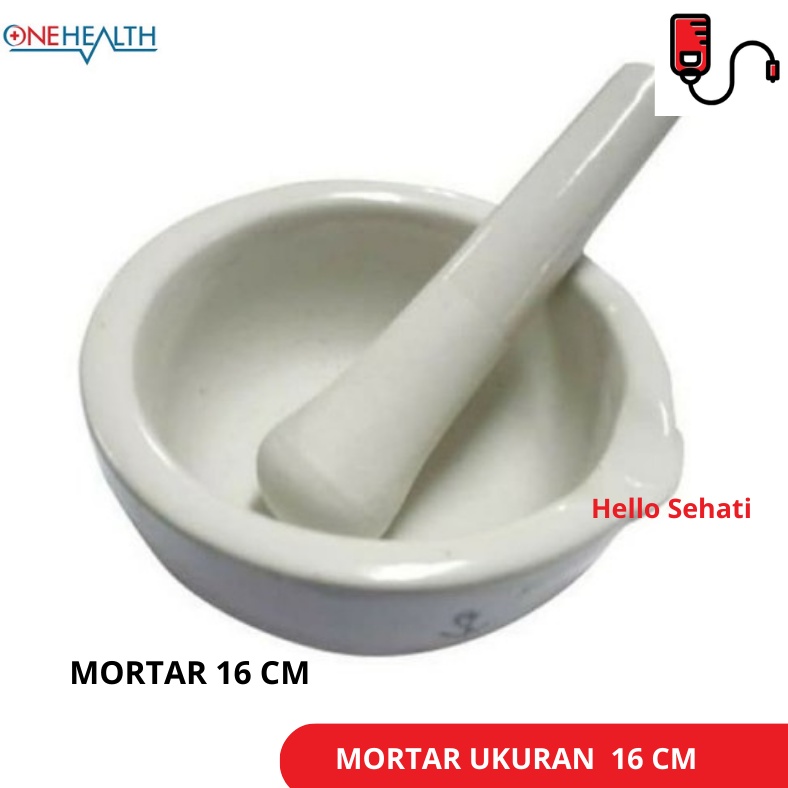 Onehealth Mortar Stamper Penumbuk Obat Lumpang Alu 16 cm