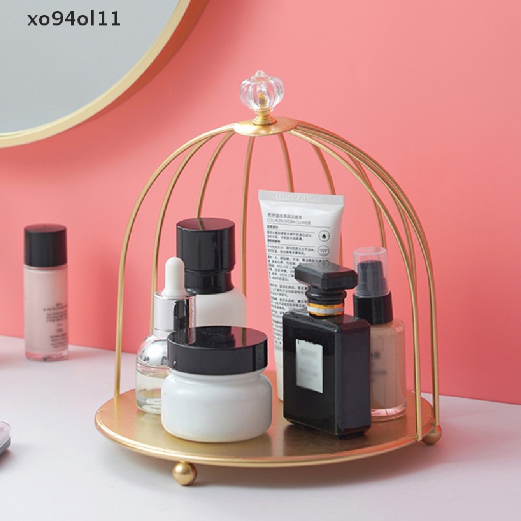 Xo Iron Art Nordic Style Bird Cage Rack Rak Penyimpanan Kosmetik Finishing Rak Meja OL
