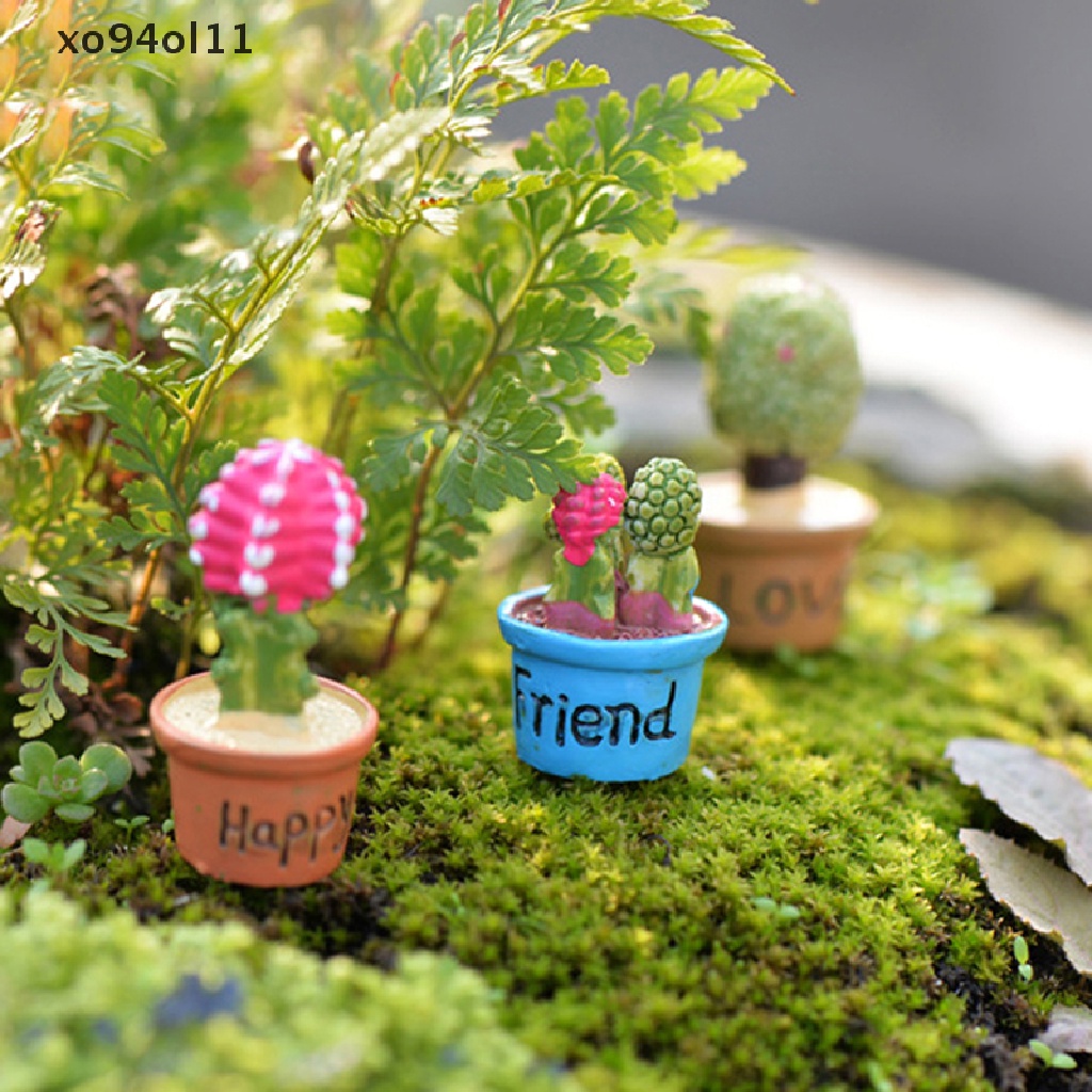 Xo DIY Mini Miniatur Peri Taman Ornamen Dekorasi Pot Craft Kaktus Aksesoris OL