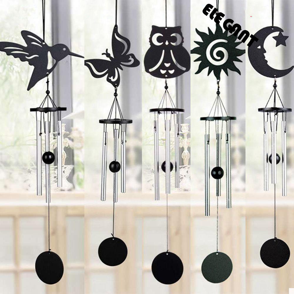 [Elegan] Lonceng Angin Kreatif 37 cm Retro Kerajinan Logam Berongga Musik Tempa Dekorasi Rumah Mudah Digunakan Liontin